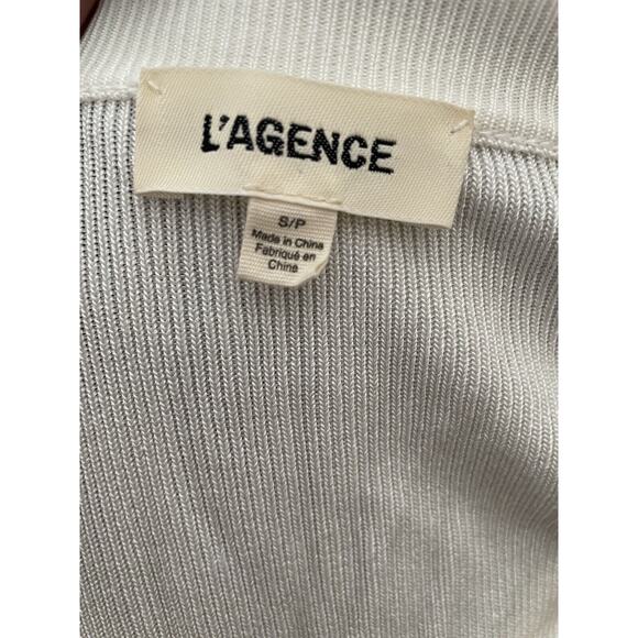 L'Agence Sweater Cardigan Lucas Ribbed V Neck Bell Sleeve Knit - Picture 10 of 12